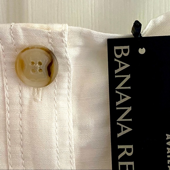 NWT Banana Republic Linen Blend Button Midi Dress